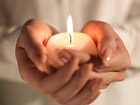 candle in hands