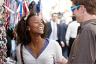 A lady shopping with a man